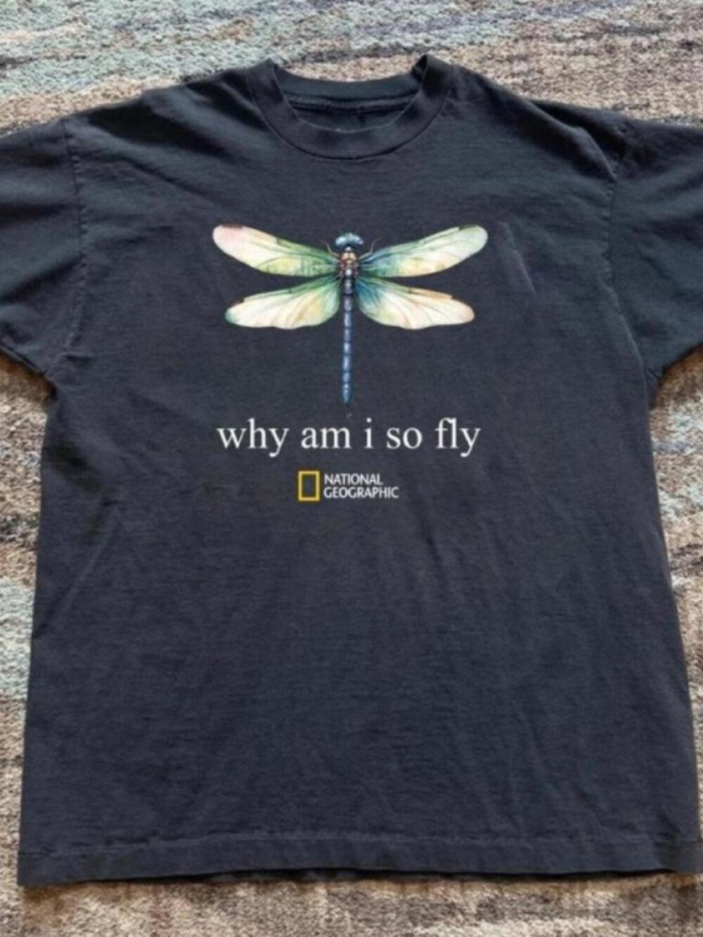 National Geographic Why am I so fly black t-shirt